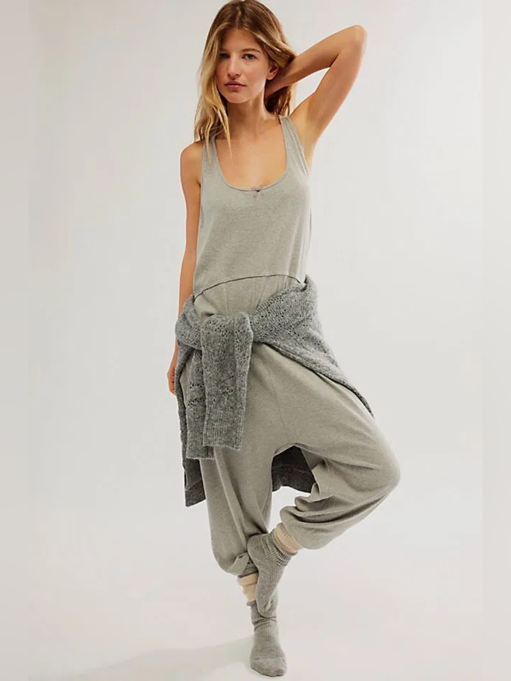 Free People Intimately Our Downtime Romper Jumpsuit Ribbed Cotton Hipster lounge
